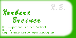 norbert breiner business card